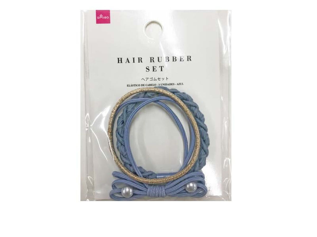 ヘアゴムセット（３本、ブルー） ダイソー(DAISO)