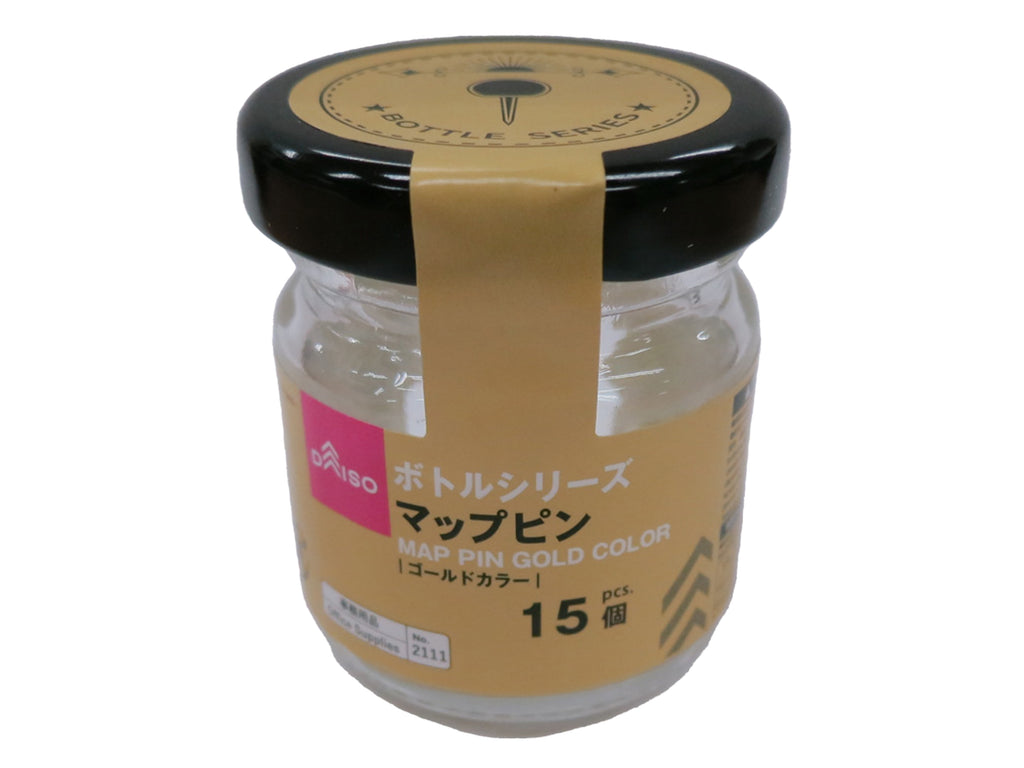 ボトルシリーズマップピン（ゴールドカラー、１５個） ダイソー(DAISO)