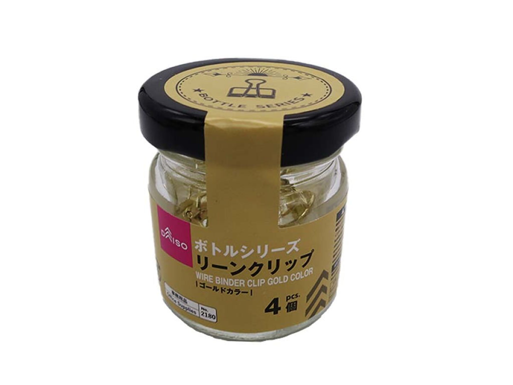 ボトルシリーズリーンクリップ（ゴールドカラー、４個） ダイソー(DAISO)