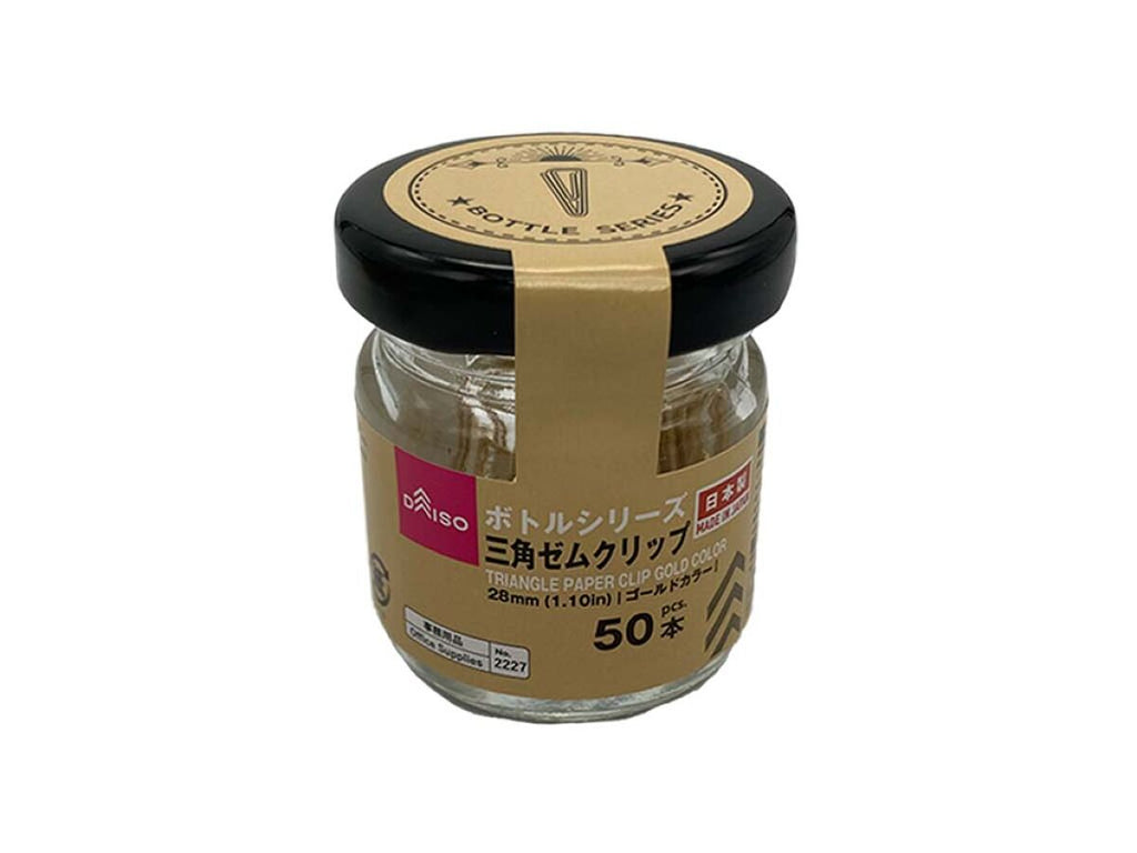 ボトルシリーズ三角ゼムクリップ（ゴールドカラー、５０本） ダイソー(DAISO)