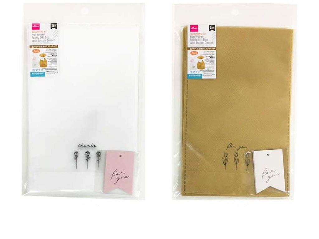 底マチ不織布ギフトバッグ（フラワー、５枚） ダイソー(DAISO)