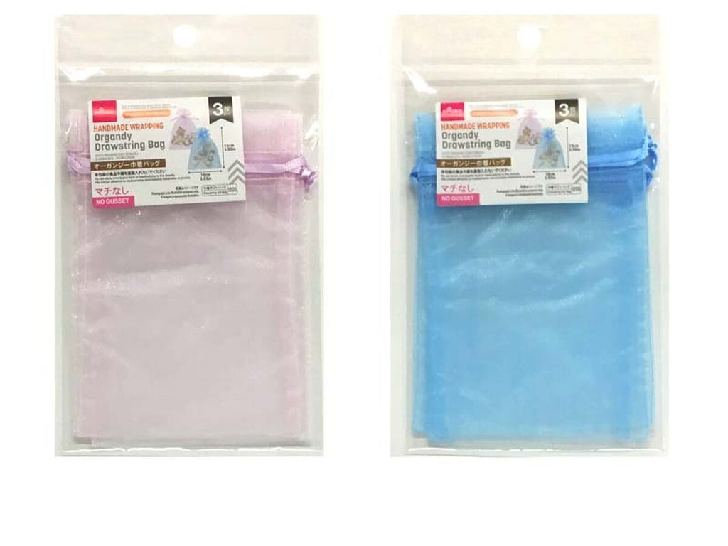オーガンジー巾着バッグ（ライトカラー、３枚） ダイソー(DAISO)