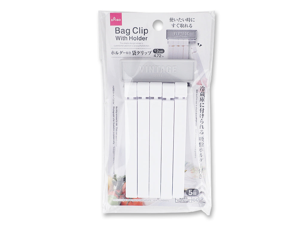 ホルダー付 袋クリップ（５個） ダイソー(DAISO)