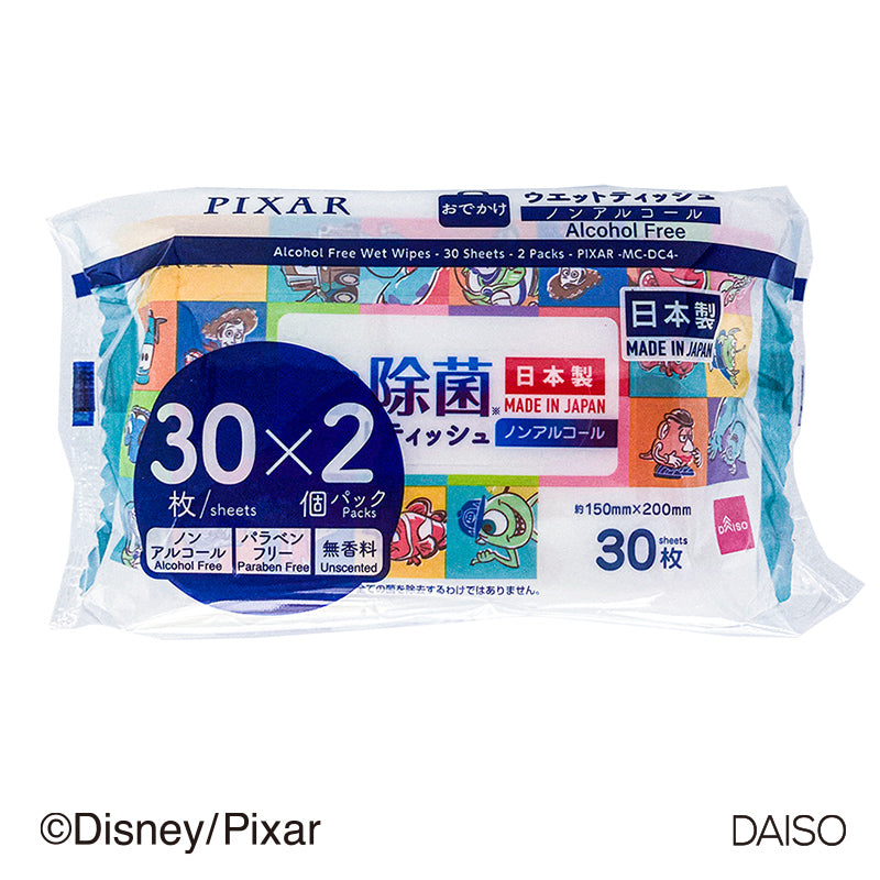 ノンアルコールウェットティッシュ、３０枚、２個（ピクサー）ＭＣ、ＤＣ４ ダイソー(DAISO)