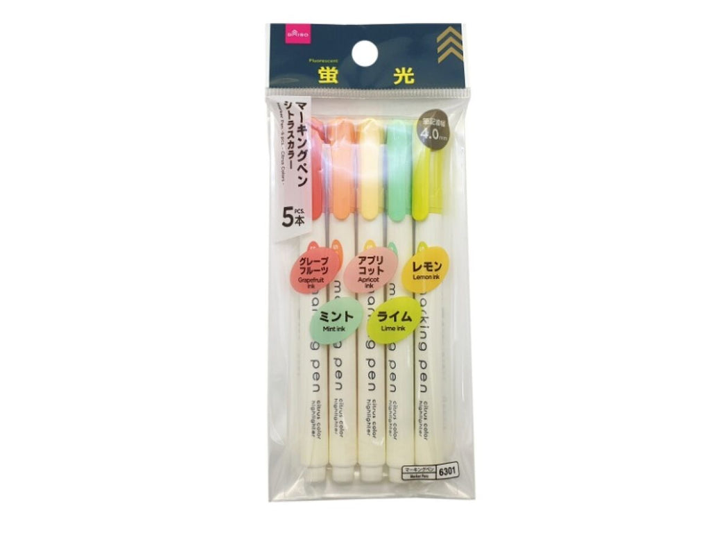 マーキングペン（５本、シトラスカラー） ダイソー(DAISO)