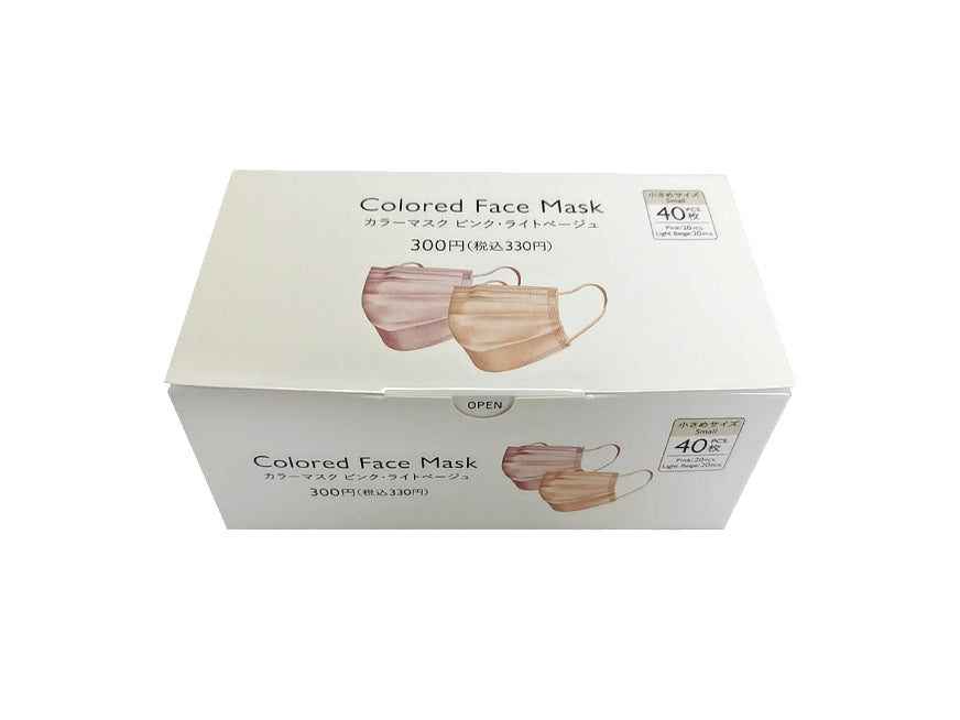 カラーマスク（２色アソート、４０枚、小さめサイズ、ＰＫ×ＬＢＥ） ダイソー(DAISO)