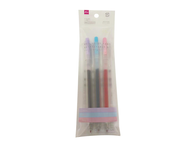 ゲルインクボールペン（ノック式、Ｂ、３本） ダイソー(DAISO)