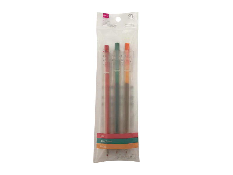 ゲルインクボールペン（ノック式、Ｄ、３本） ダイソー(DAISO)