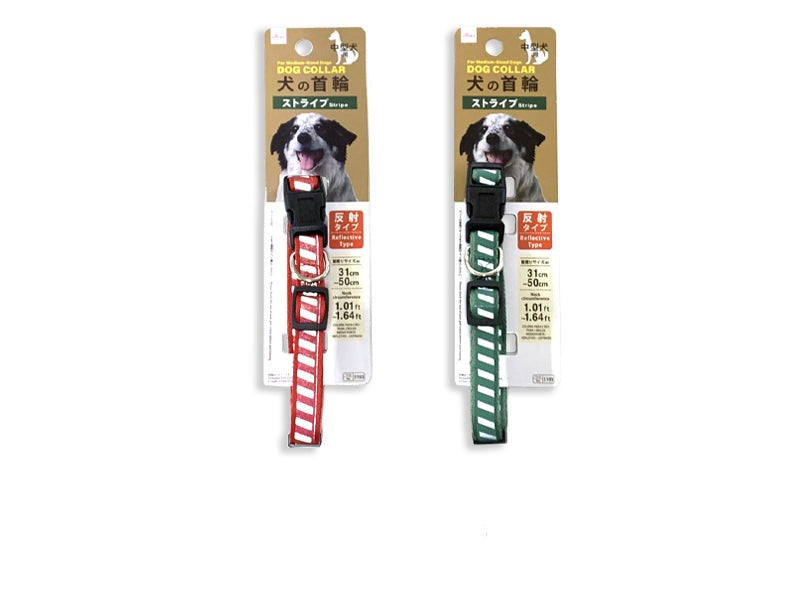 犬の首輪（中型犬用、反射タイプ、ストライプ） ダイソー(DAISO)