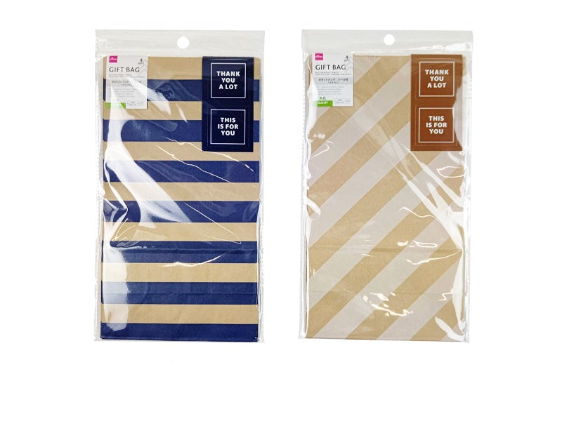 ガゼットバッグ（クラフトＢ、４枚、シール付） ダイソー(DAISO)