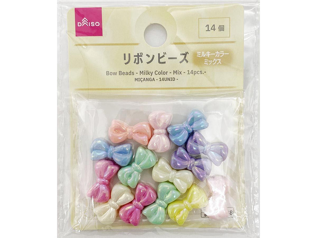リボンビーズ（ミルキーカラー、ミックス、１４個） ダイソー(DAISO)