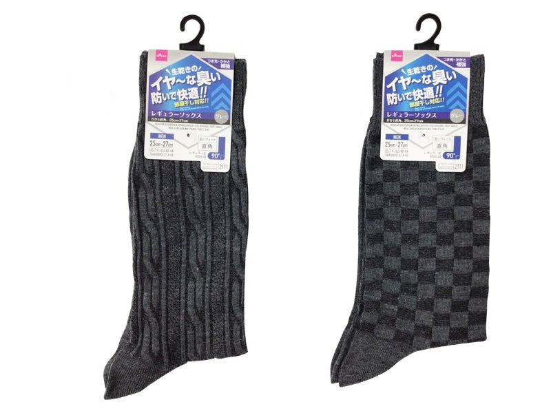 レギュラーソックス（部屋干し、グレー、かかと直角） ダイソー(DAISO)