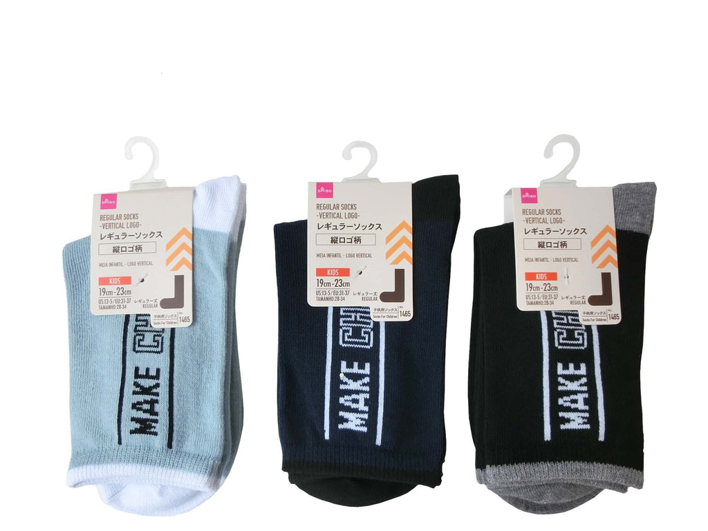 レギュラーソックス（キッズ、縦ロゴ柄） ダイソー(DAISO)