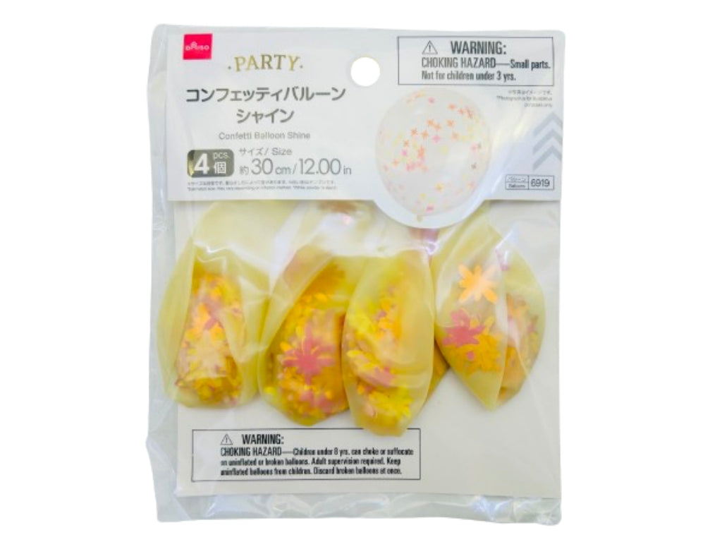 コンフェッティバルーン、４個（シャイン） ダイソー(DAISO)