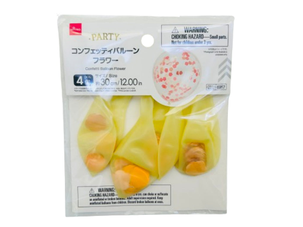 コンフェッティバルーン、４個（１２インチ、４個、フラワー）１２インチ ダイソー(DAISO)