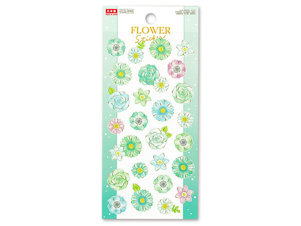 シール（フラワー、ミント） ダイソー(DAISO)