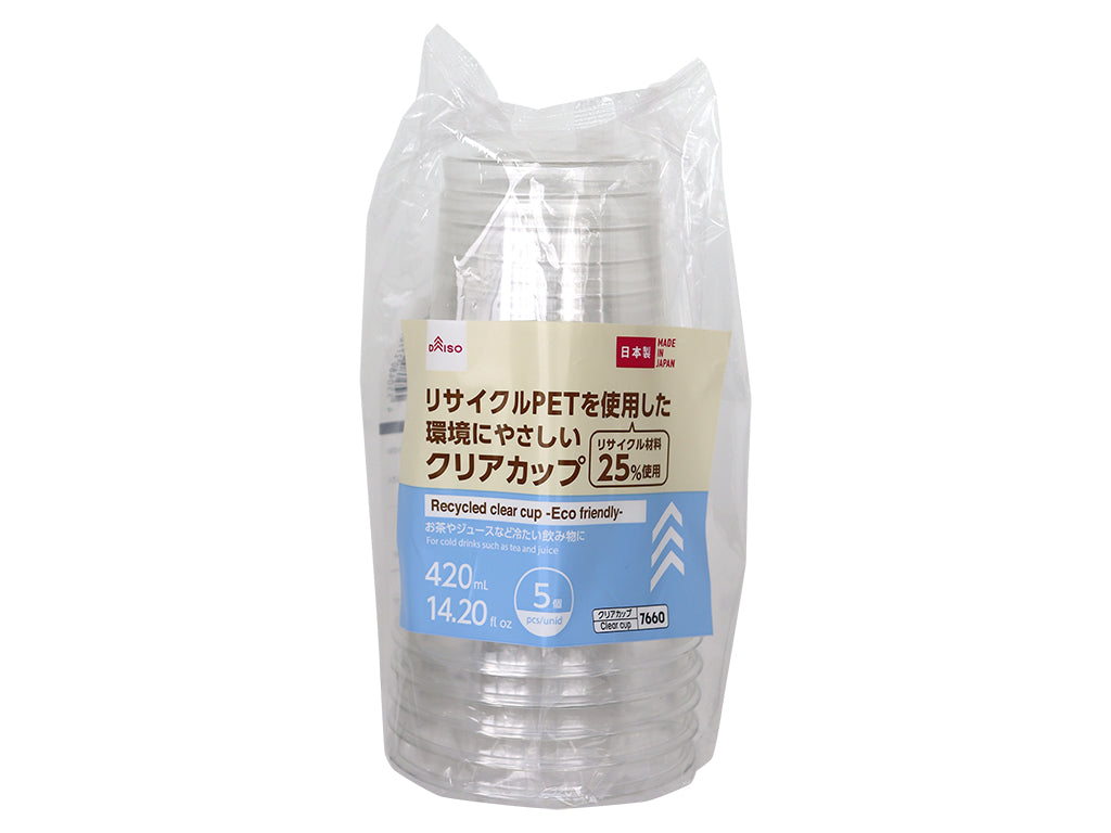 リサイクルＰＥＴ使用クリアカップ（５個） ダイソー(DAISO)