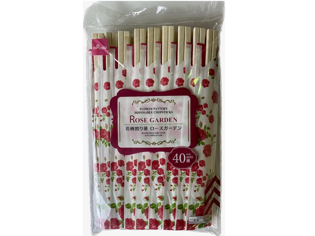 割り箸（花柄、ローズガーデン、４０膳） ダイソー(DAISO)
