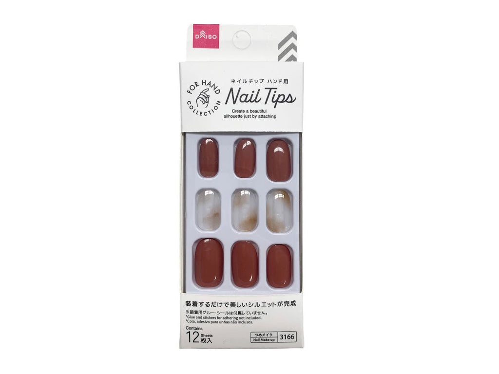 ネイルチップ（ハンド、クリアベースニュアンス＆レッド） ダイソー(DAISO)