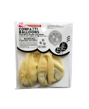 コンフェッティバルーン、４個（シルバーカラー） ダイソー(DAISO)