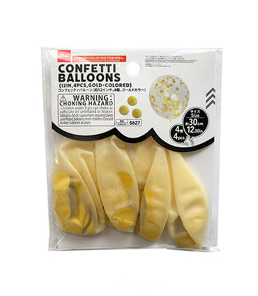 コンフェッティバルーン、４個（ゴールドカラー） ダイソー(DAISO)