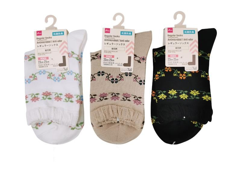 レギュラーソックス（抗菌防臭、総花柄） ダイソー(DAISO)