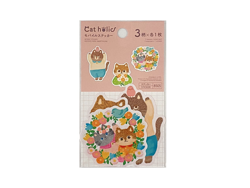 モバイルステッカー（猫文具、Ｃ） ダイソー(DAISO)