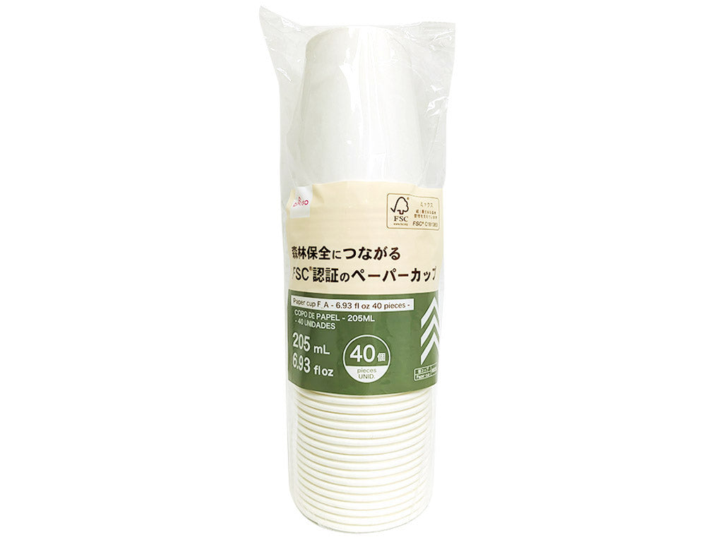 ペーパーカップＦ＿Ａ（２０５ｍＬ、４０個） ダイソー(DAISO)