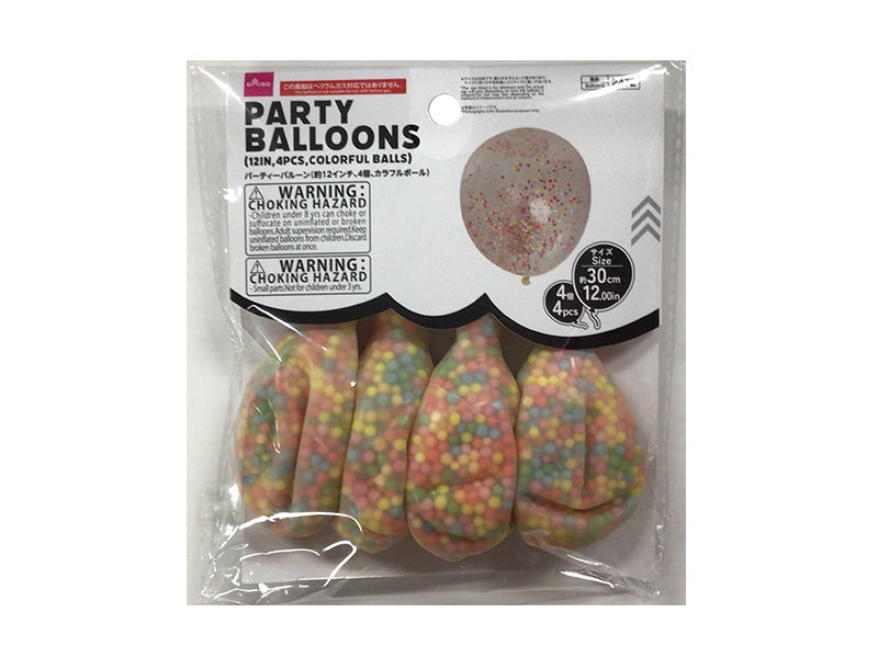 パーティーバルーン、４個（カラフルボール） ダイソー(DAISO)