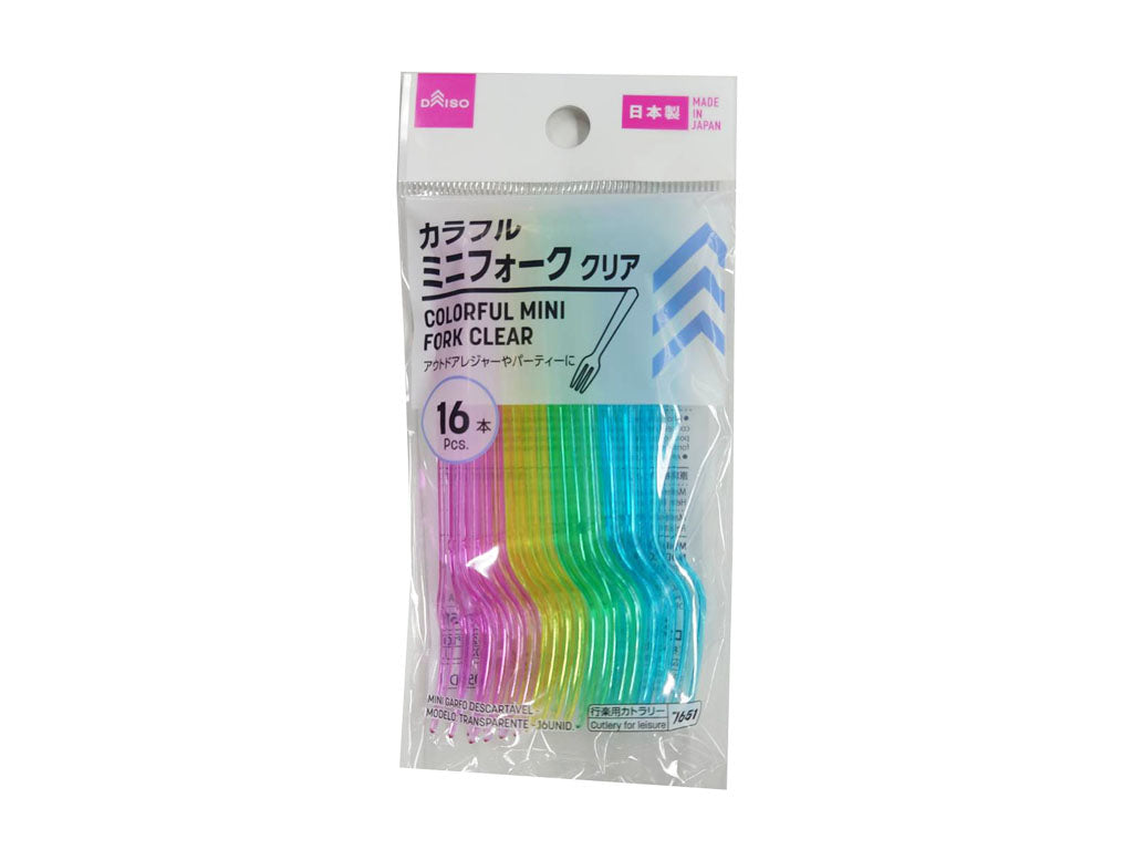 カラフルミニフォーク（クリア、１６本） ダイソー(DAISO)