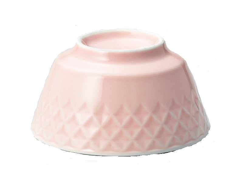 茶碗（菱彫、ピンク） ダイソー(DAISO)