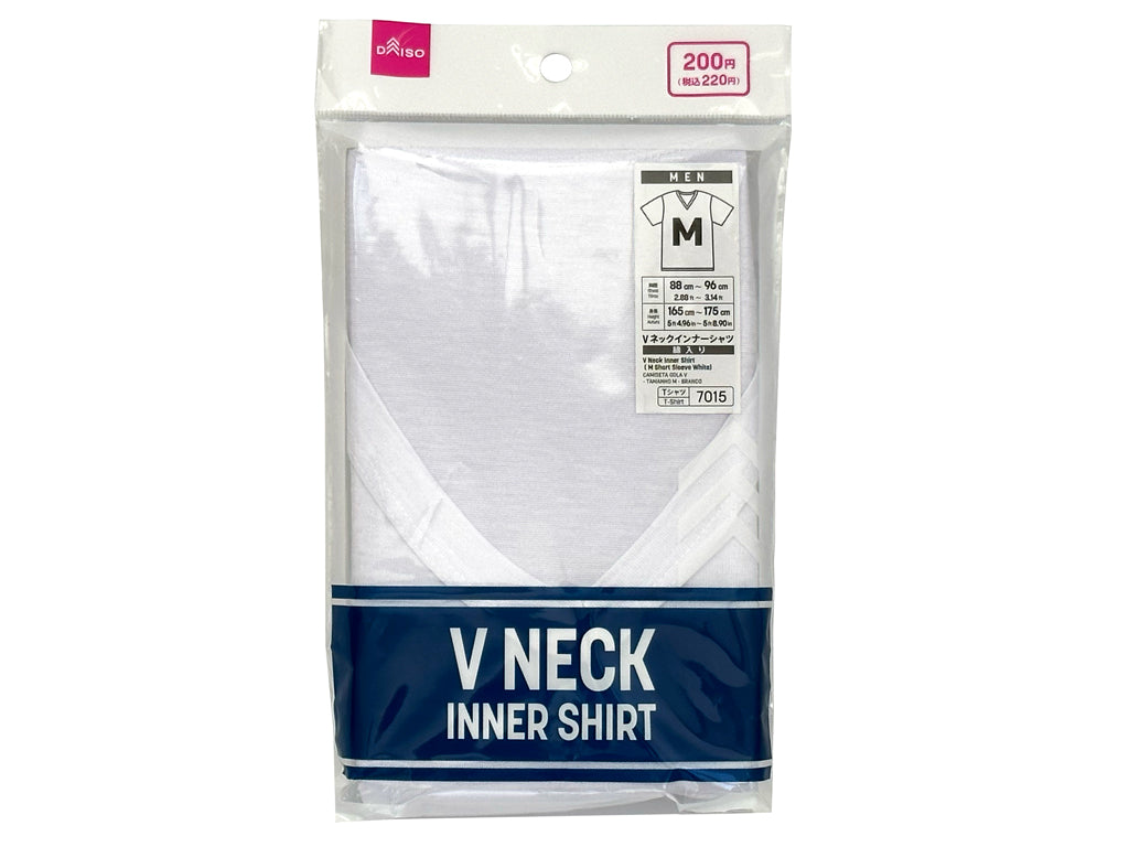 Ｖネックインナーシャツ（Ｍ、半袖、白） ダイソー(DAISO)