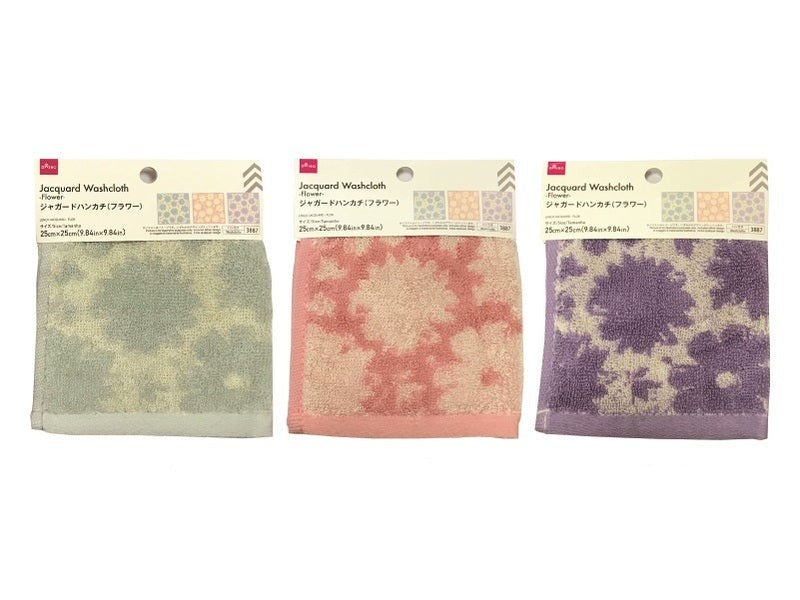 ジャガードハンカチ（フラワー） ダイソー(DAISO)