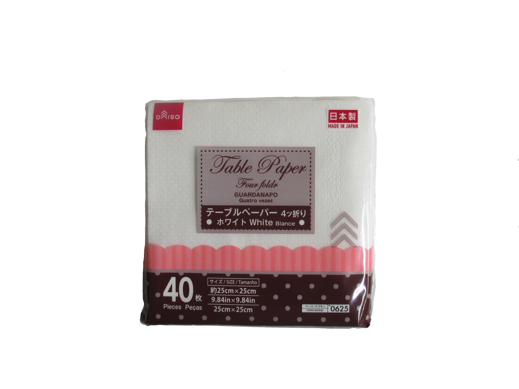 テーブルペーパー４ツ折り ホワイト ４０枚 ダイソー(DAISO)