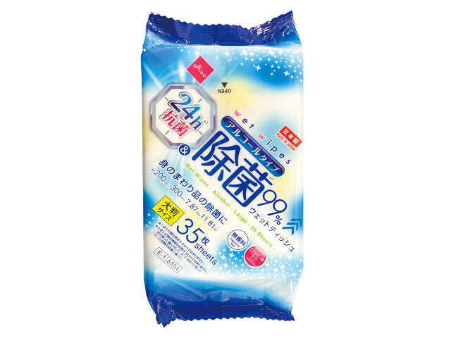 アルコール除菌ウェット（大判、３５枚、２４ｈ抗菌） ダイソー(DAISO)