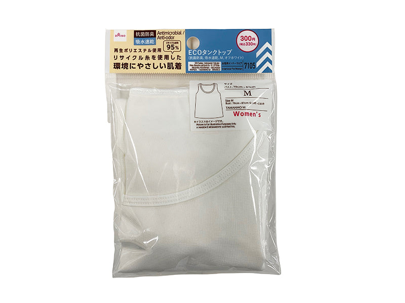 ＥＣＯタンクトップ（抗菌防臭、吸水速乾、Ｍ、オフホワイト） ダイソー(DAISO)