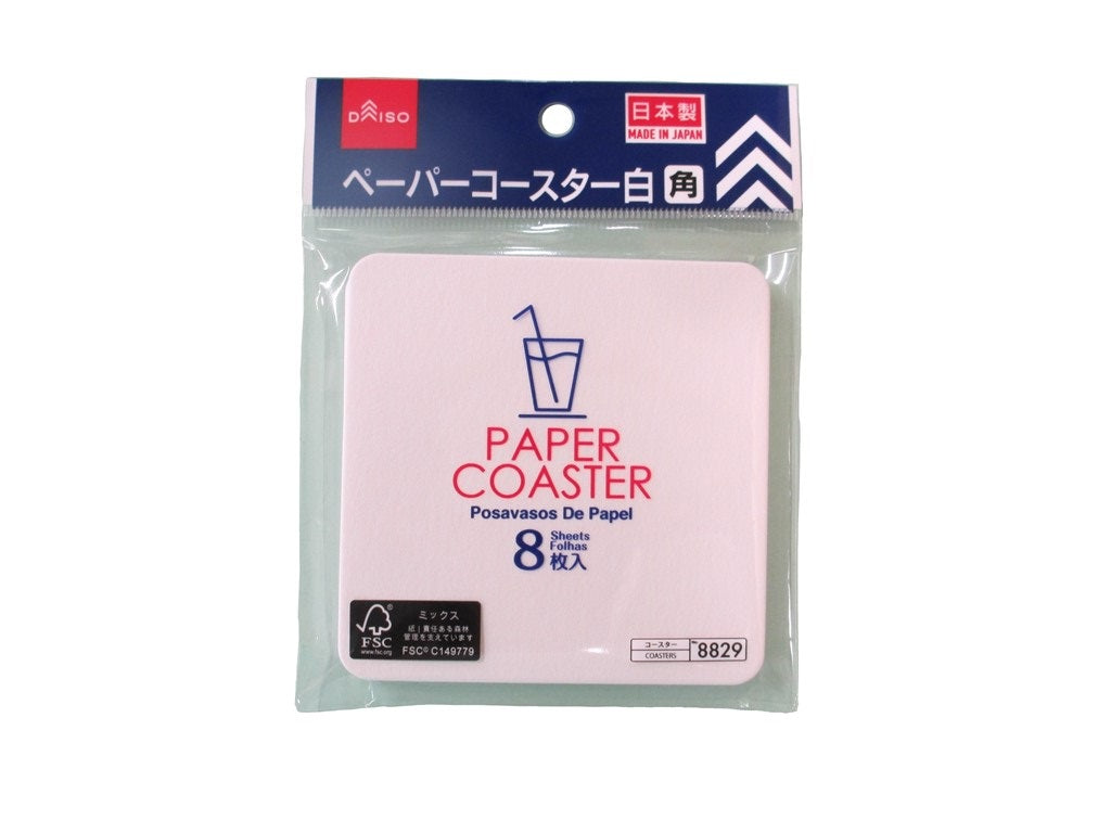 ペーパーコースター 白角 ８Ｐ ダイソー(DAISO)