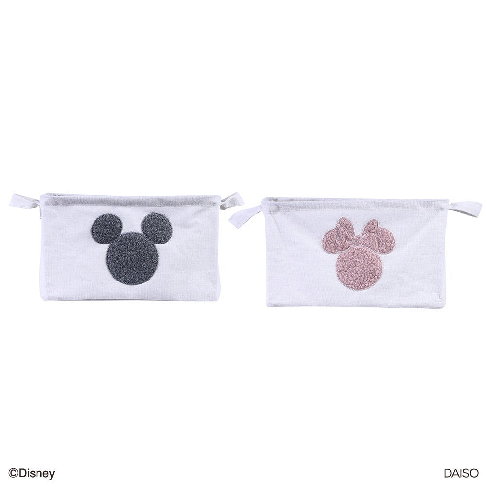 刺繍付収納ボックス、角型（ミッキーアイコン／ミニーアイコン） ダイソー(DAISO)