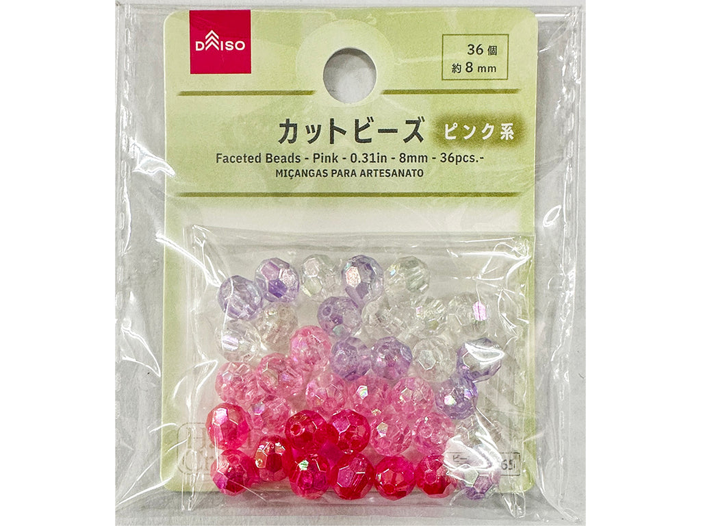 カットビーズ（ピンク系、３６個） ダイソー(DAISO)